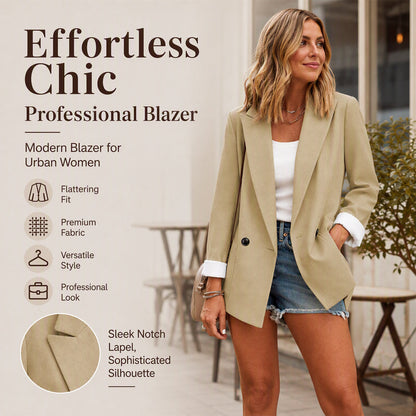 ⌛Limited-Time Offer-Women's Casual Blazer with Contrast Cuffs