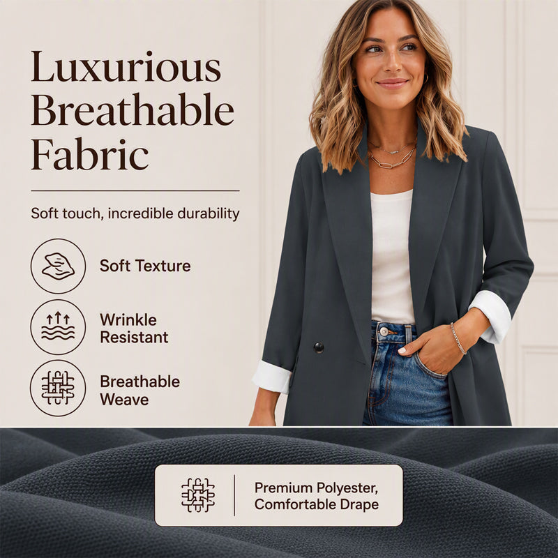 ⌛Limited-Time Offer-Women's Casual Blazer with Contrast Cuffs