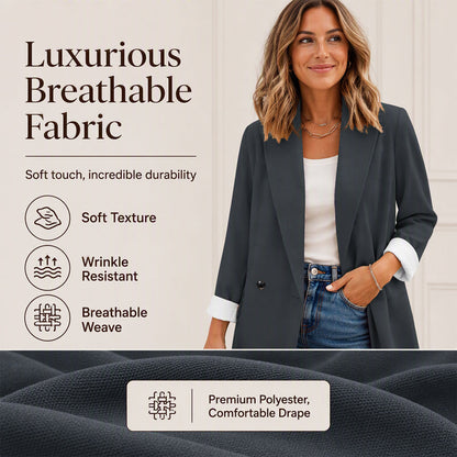 ⌛Limited-Time Offer-Women's Casual Blazer with Contrast Cuffs