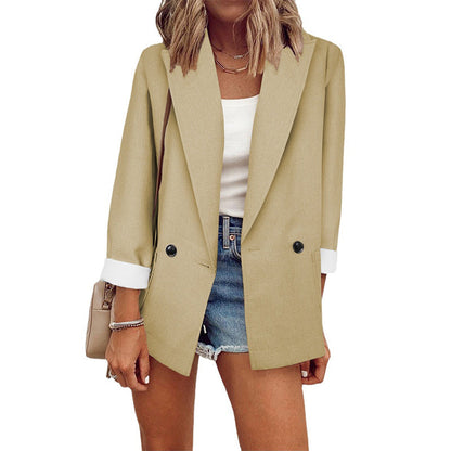 ⌛Limited-Time Offer-Women's Casual Blazer with Contrast Cuffs