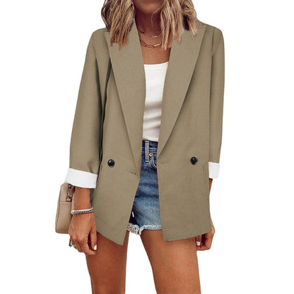 ⌛Limited-Time Offer-Women's Casual Blazer with Contrast Cuffs