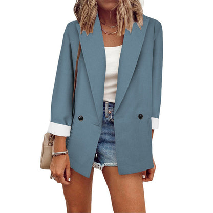 ⌛Limited-Time Offer-Women's Casual Blazer with Contrast Cuffs