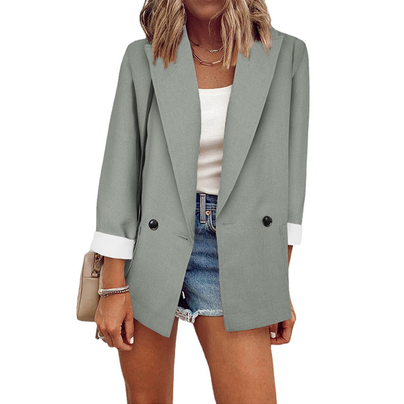 ⌛Limited-Time Offer-Women's Casual Blazer with Contrast Cuffs