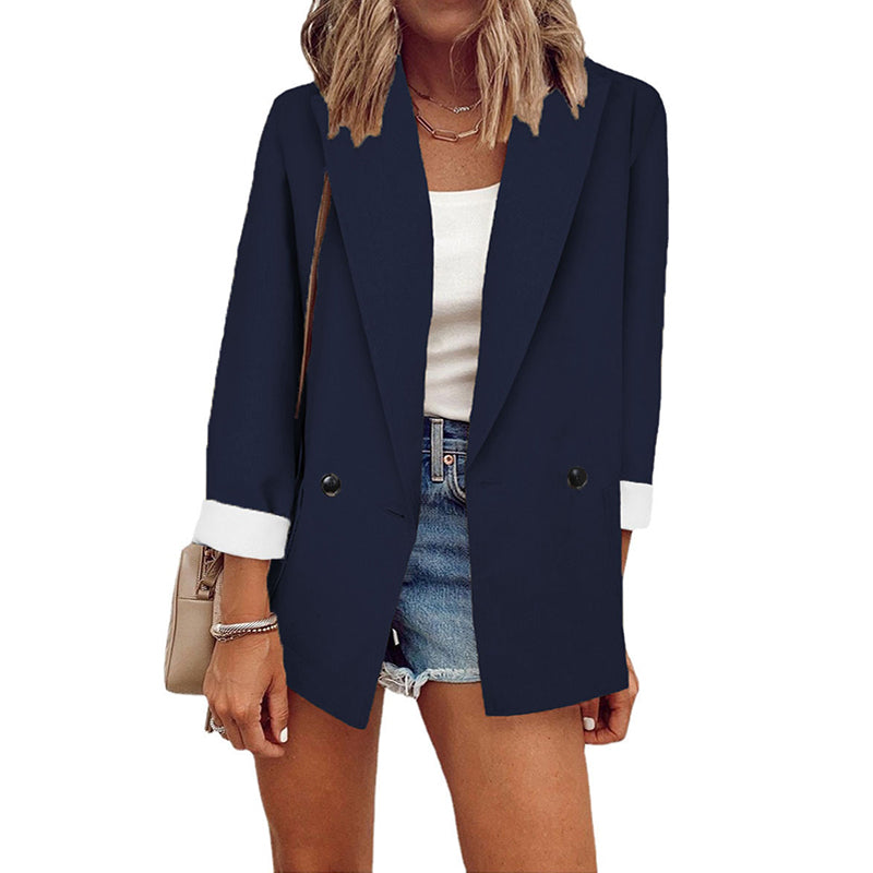 ⌛Limited-Time Offer-Women's Casual Blazer with Contrast Cuffs