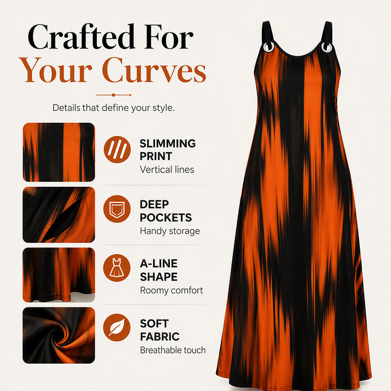⌛Limited-Time Offer-Women's Plus Size Sleeveless Striped Dress