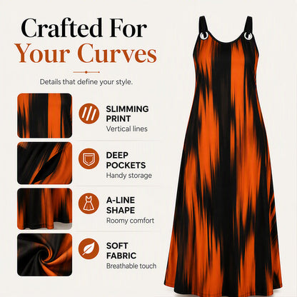 ⌛Limited-Time Offer-Women's Plus Size Sleeveless Striped Dress