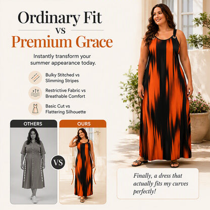 ⌛Limited-Time Offer-Women's Plus Size Sleeveless Striped Dress
