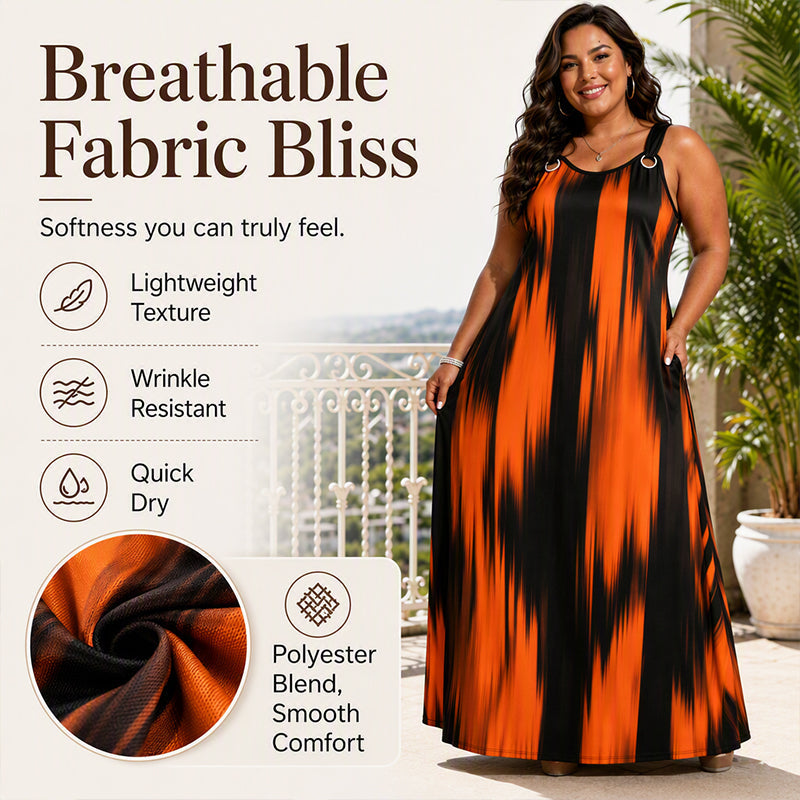 ⌛Limited-Time Offer-Women's Plus Size Sleeveless Striped Dress