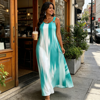 ⌛Limited-Time Offer-Women's Plus Size Sleeveless Striped Dress