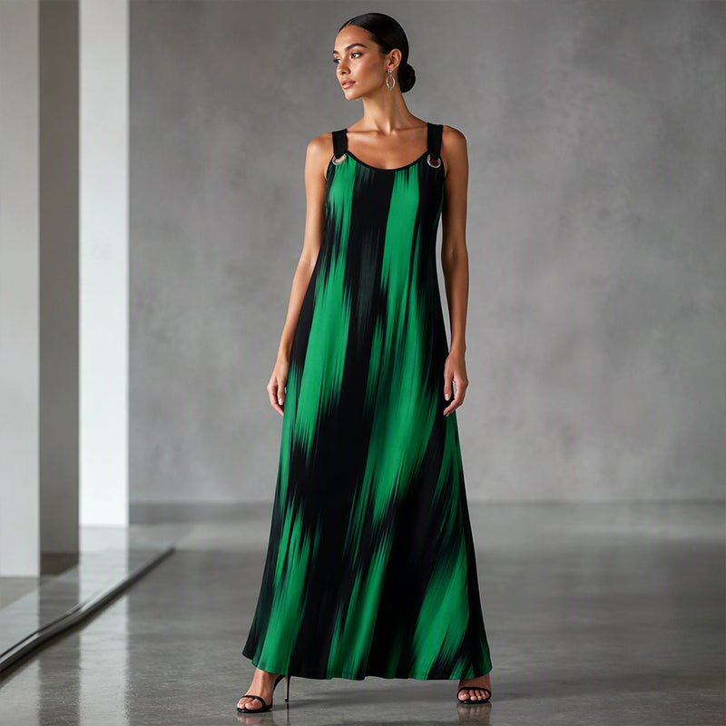⌛Limited-Time Offer-Women's Plus Size Sleeveless Striped Dress