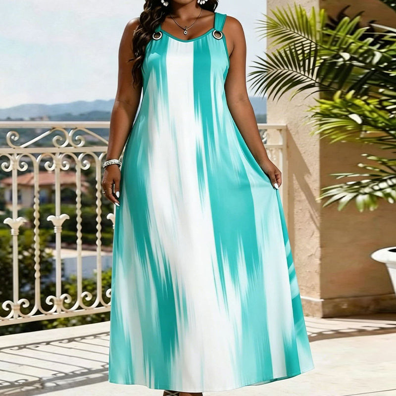 ⌛Limited-Time Offer-Women's Plus Size Sleeveless Striped Dress