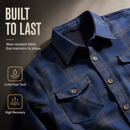 ✨Men's Casual Plaid Long Sleeve Shirt – Classic Long Sleeve Check Shirt For Everyday Smart-Casual Style 👔