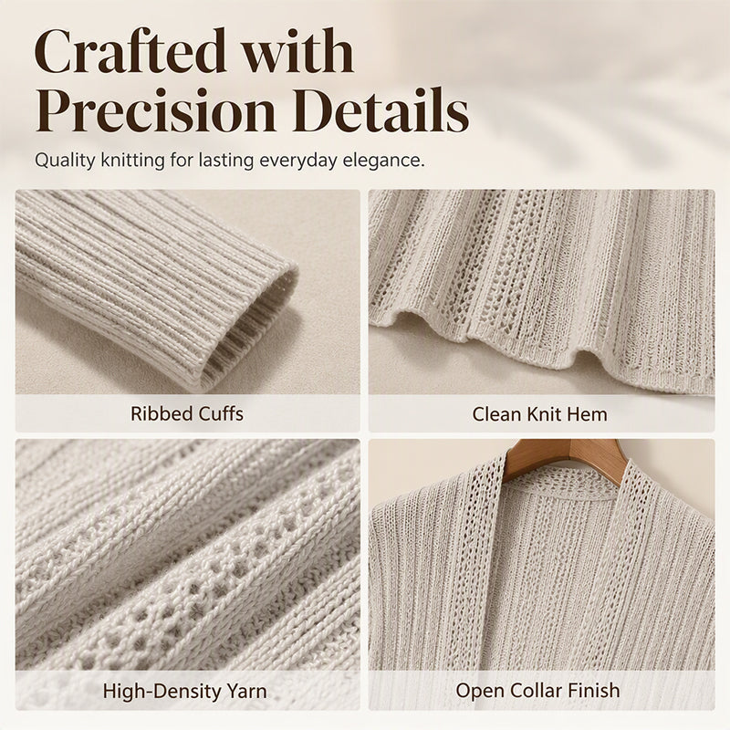 🌻🧥Women's Soft Knit Open-Front Cardigan – Elegant & Easy to Layer