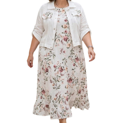 🌸Hot Sale 50% OFF💖Women's Floral Maxi Dress with Cropped Jacket Set