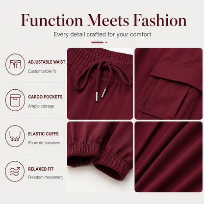 ✨ Women's Casual Drawstring Waist Cargo Pants – Relaxed Utility Style With Comfortable Everyday Fit 👖