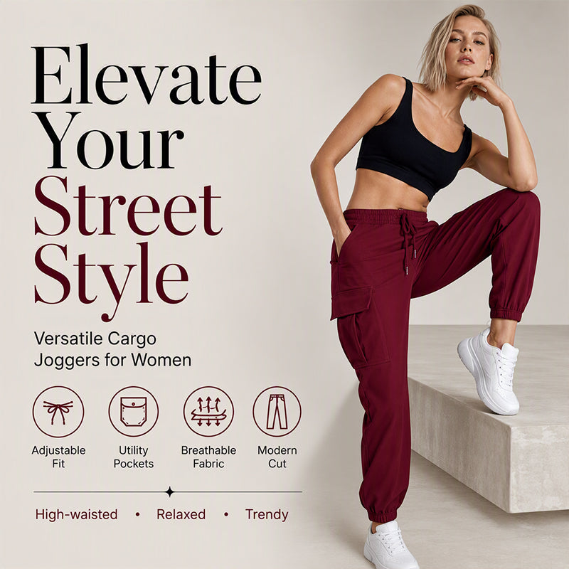 👖 Utility Comfort | Women's Drawstring-Waist Relaxed Cargo Pants