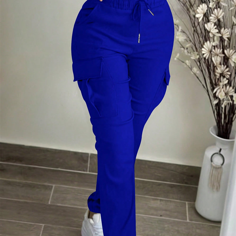 👖 Utility Comfort | Women's Drawstring-Waist Relaxed Cargo Pants
