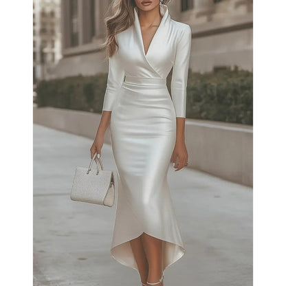 ✨New Arrivals & Special Offers-Women's Elegant Satin Midi Dress
