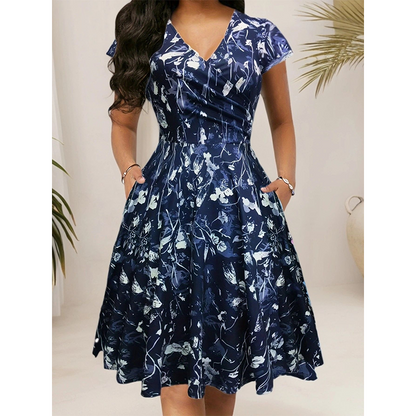 ⌛Limited-Time Offer-Women's Elegant Printed Dress with Pockets