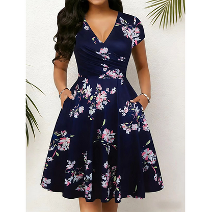 ⌛Limited-Time Offer-Women's Elegant Printed Dress with Pockets