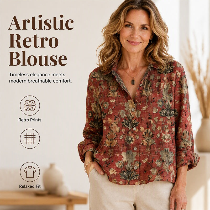 ⌛Limited-Time Offer-Women's Vintage Printed Casual Shirt