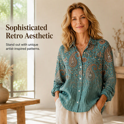 ⌛Limited-Time Offer-Women's Vintage Printed Casual Shirt