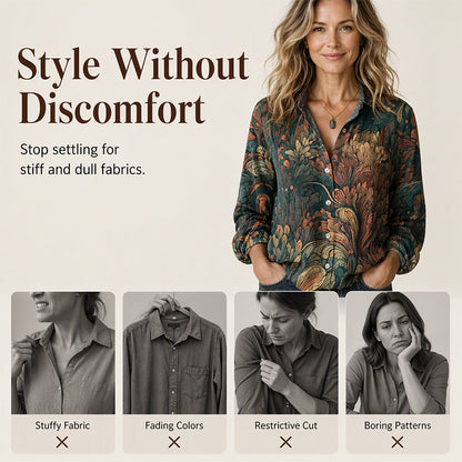 ⌛Limited-Time Offer-Women's Vintage Printed Casual Shirt