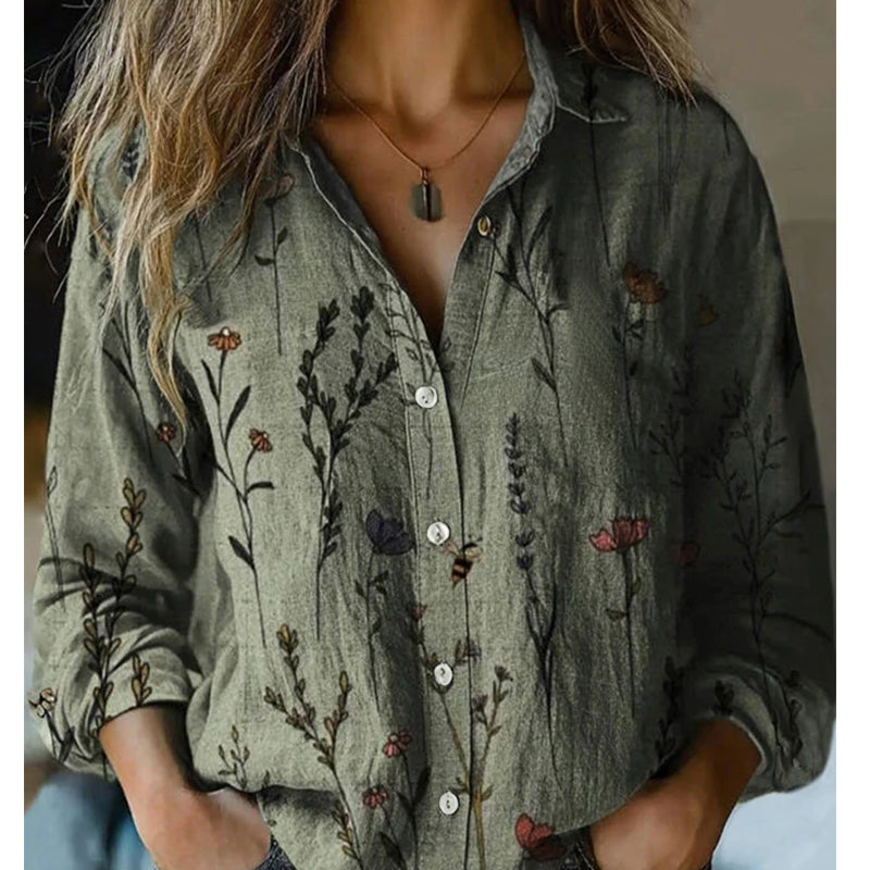 ⌛Limited-Time Offer-Women's Vintage Printed Casual Shirt