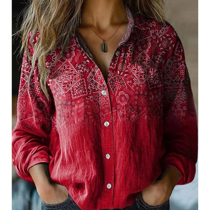 ⌛Limited-Time Offer-Women's Vintage Printed Casual Shirt