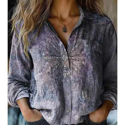 ⌛Limited-Time Offer-Women's Vintage Printed Casual Shirt