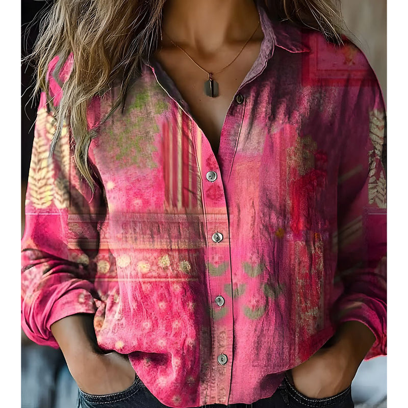 ⌛Limited-Time Offer-Women's Vintage Printed Casual Shirt