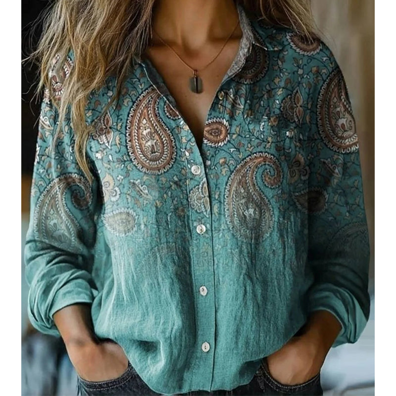 ⌛Limited-Time Offer-Women's Vintage Printed Casual Shirt
