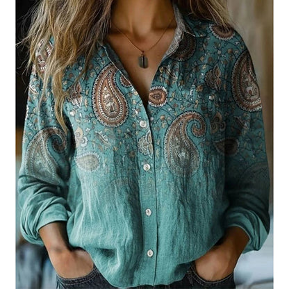 ⌛Limited-Time Offer-Women's Vintage Printed Casual Shirt