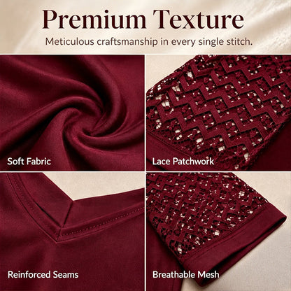 ⌛Limited-Time Offer-Women's Elegant Lace Patchwork V-Neck Top