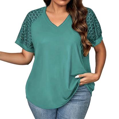 ⌛Limited-Time Offer-Women's Elegant Lace Patchwork V-Neck Top