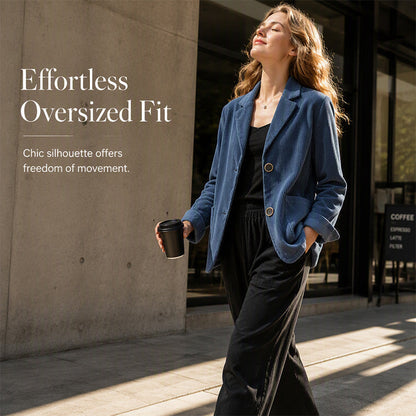 The Fall Jacket That Makes Every Outfit Look Better 🍂A timeless corduroy layer designed with a relaxed fit, elegant collar, and effortless style for everyday confidence.