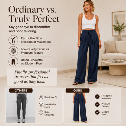 ⌛Limited-Time Offer-Women's Casual Flowy Pleated Wide-Leg Pants