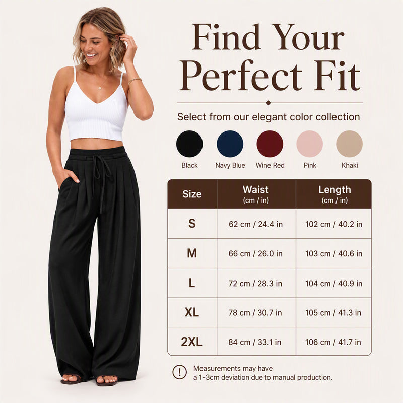 ⌛Limited-Time Offer-Women's Casual Flowy Pleated Wide-Leg Pants
