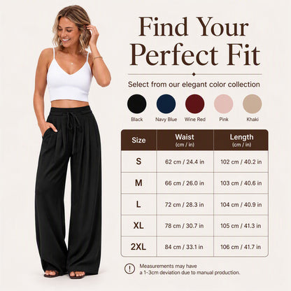 ⌛Limited-Time Offer-Women's Casual Flowy Pleated Wide-Leg Pants