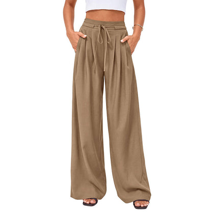 ⌛Limited-Time Offer-Women's Casual Flowy Pleated Wide-Leg Pants