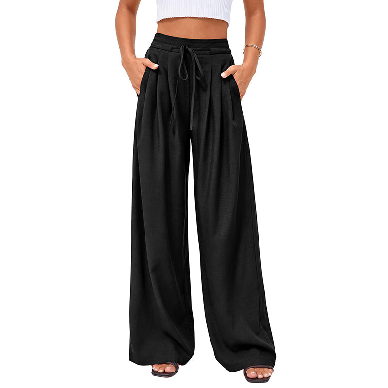 ⌛Limited-Time Offer-Women's Casual Flowy Pleated Wide-Leg Pants