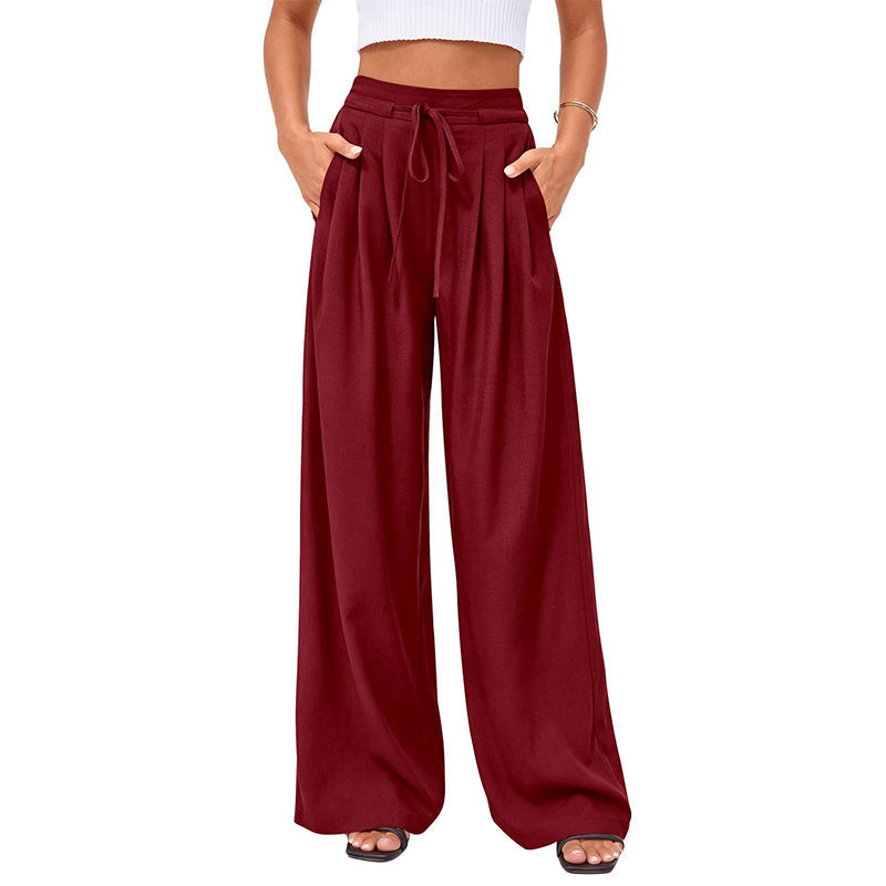 ⌛Limited-Time Offer-Women's Casual Flowy Pleated Wide-Leg Pants