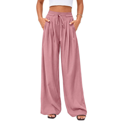 ⌛Limited-Time Offer-Women's Casual Flowy Pleated Wide-Leg Pants