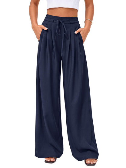 ⌛Limited-Time Offer-Women's Casual Flowy Pleated Wide-Leg Pants