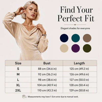 ⌛Limited-Time Offer-Women's Elegant Velvet Cowl Neck Dress