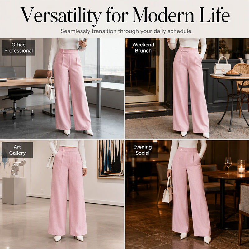 ✨New Arrivals & Special Offers-Women's Elegant  High Waist Wide Leg Pants