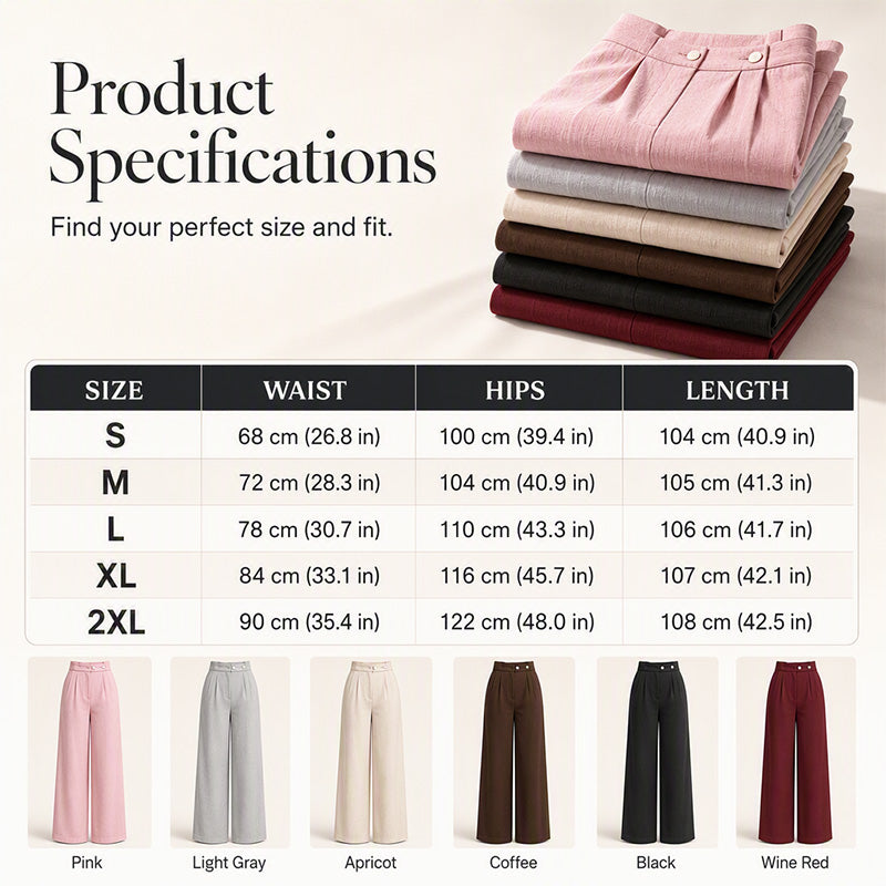 ✨New Arrivals & Special Offers-Women's Elegant  High Waist Wide Leg Pants