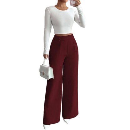 ✨New Arrivals & Special Offers-Women's Elegant  High Waist Wide Leg Pants