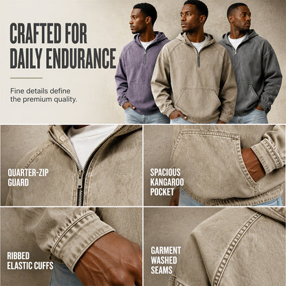 ✨New Arrivals & Special Offers-Men's Casual Half-Zip Denim Jacket