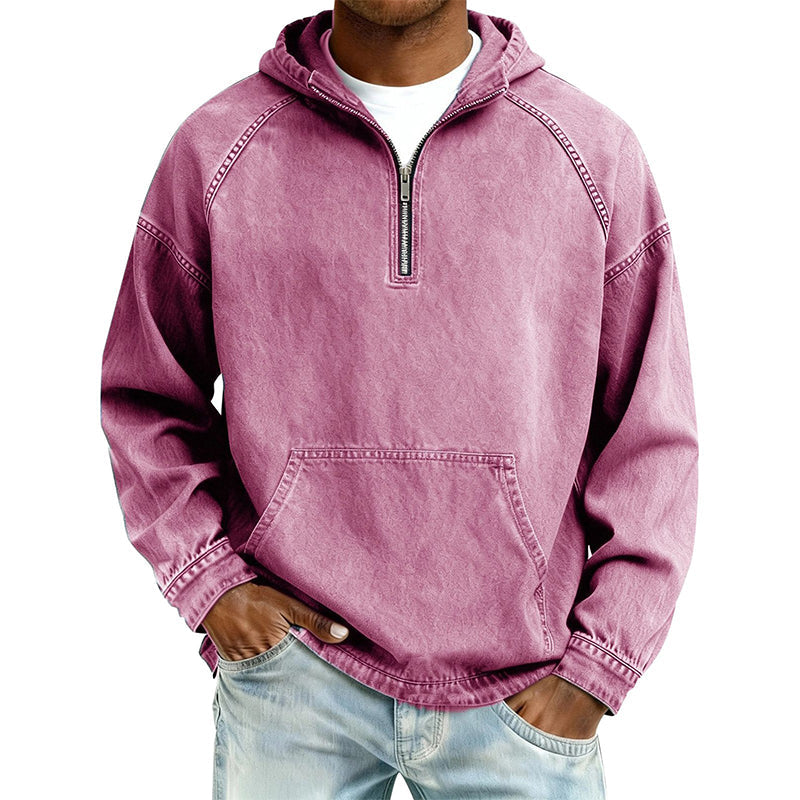 ✨New Arrivals & Special Offers-Men's Casual Half-Zip Denim Jacket
